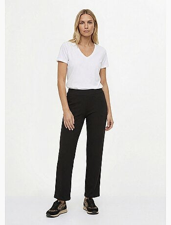 Pantalones anchos de punto acanalado esenciales - Afibel