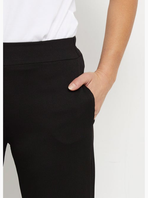 Pantalones anchos de punto acanalado esenciales - Afibel - Kiabi