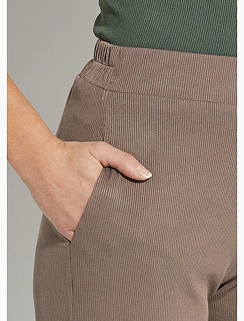 Pantalones anchos de punto acanalado esenciales - Afibel