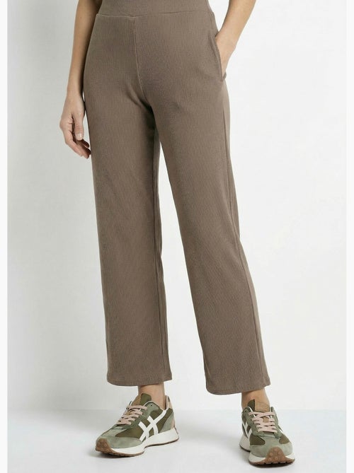 Pantalones anchos de punto acanalado esenciales - Afibel - Kiabi