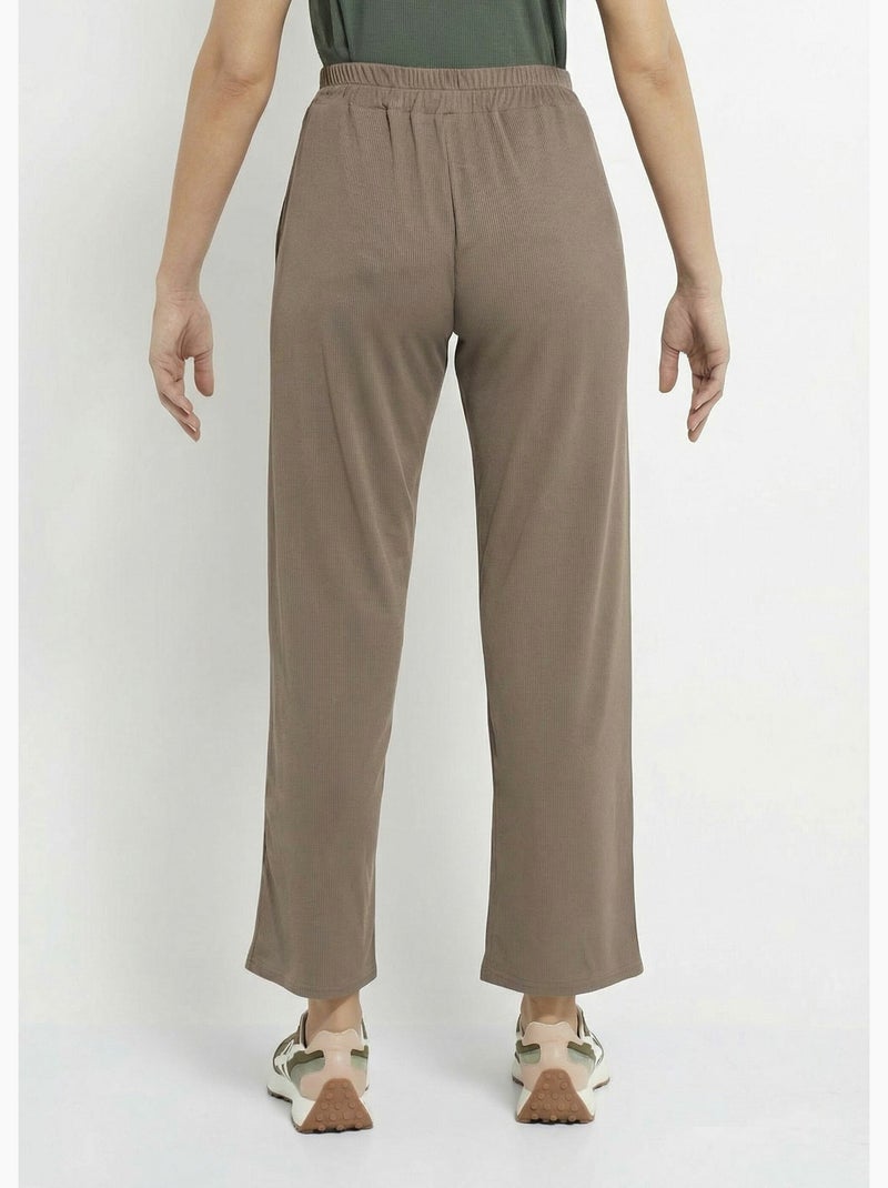 Pantalones anchos de punto acanalado esenciales - Afibel Taupe - Kiabi