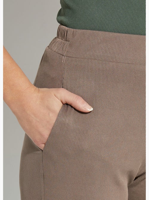 Pantalones anchos de punto acanalado esenciales - Afibel - Kiabi