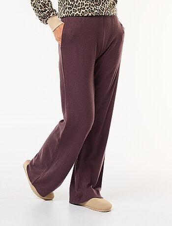 Pantalones anchos de tejido de canalé