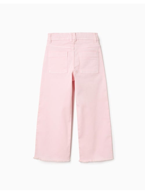 Pantalones anchos de sarga con bajos deshilachados - Kiabi