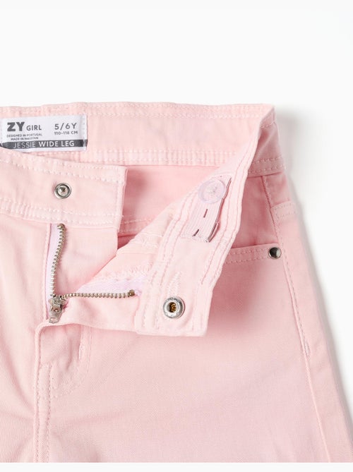 Pantalones anchos de sarga con bajos deshilachados - Kiabi