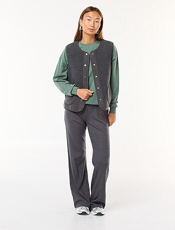 Pantalones anchos de tejido de canalé