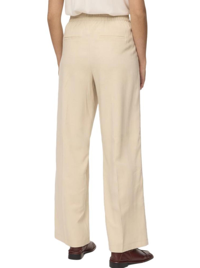 Pantalones Anchos Fluidos de Vero Moda para Mujer Beige - Kiabi