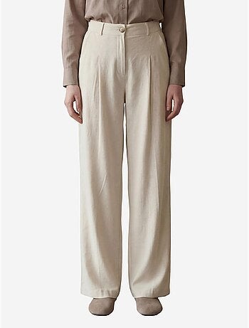 Pantalones anchos plisados de talle alto my fashion