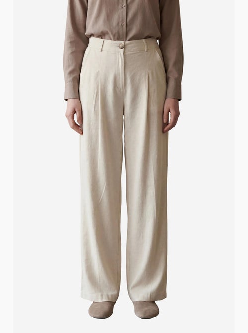 Pantalones anchos plisados de talle alto my fashion - Kiabi