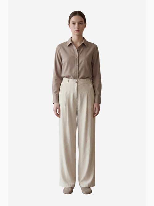 Pantalones anchos plisados de talle alto my fashion - Kiabi