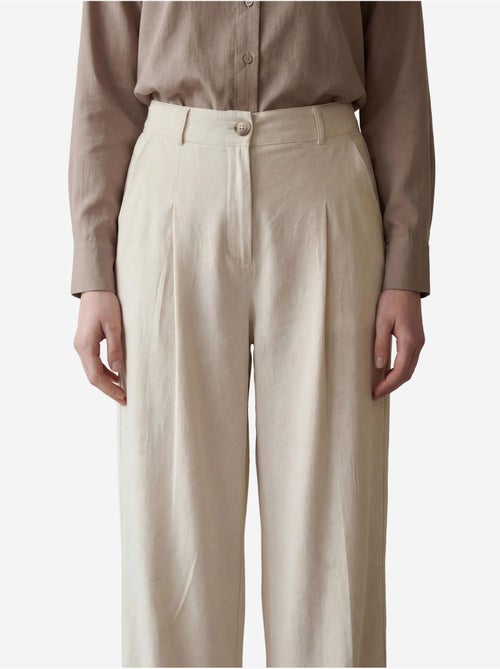Pantalones anchos plisados de talle alto my fashion - Kiabi