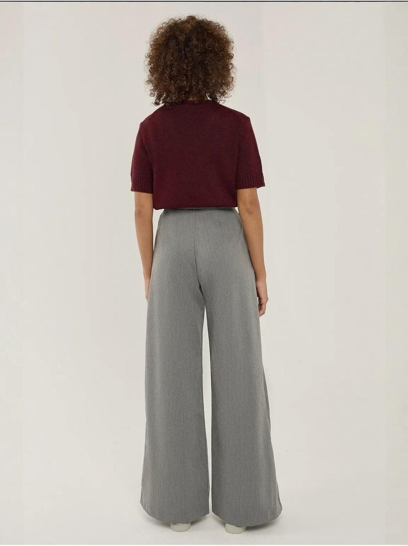 Pantalones anchos plisados hiccup Gris - Kiabi