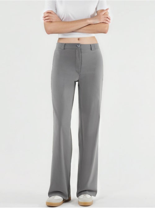 Pantalones bengalin de pierna recta de talle alto hiccup - Kiabi Pantalones bengalin de pierna recta de talle alto hiccup - Kiabi