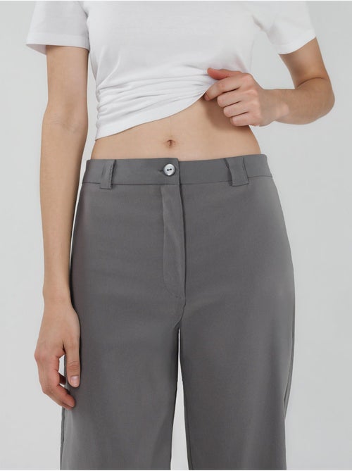 Pantalones bengalin de pierna recta de talle alto hiccup - Kiabi Pantalones bengalin de pierna recta de talle alto hiccup - Kiabi