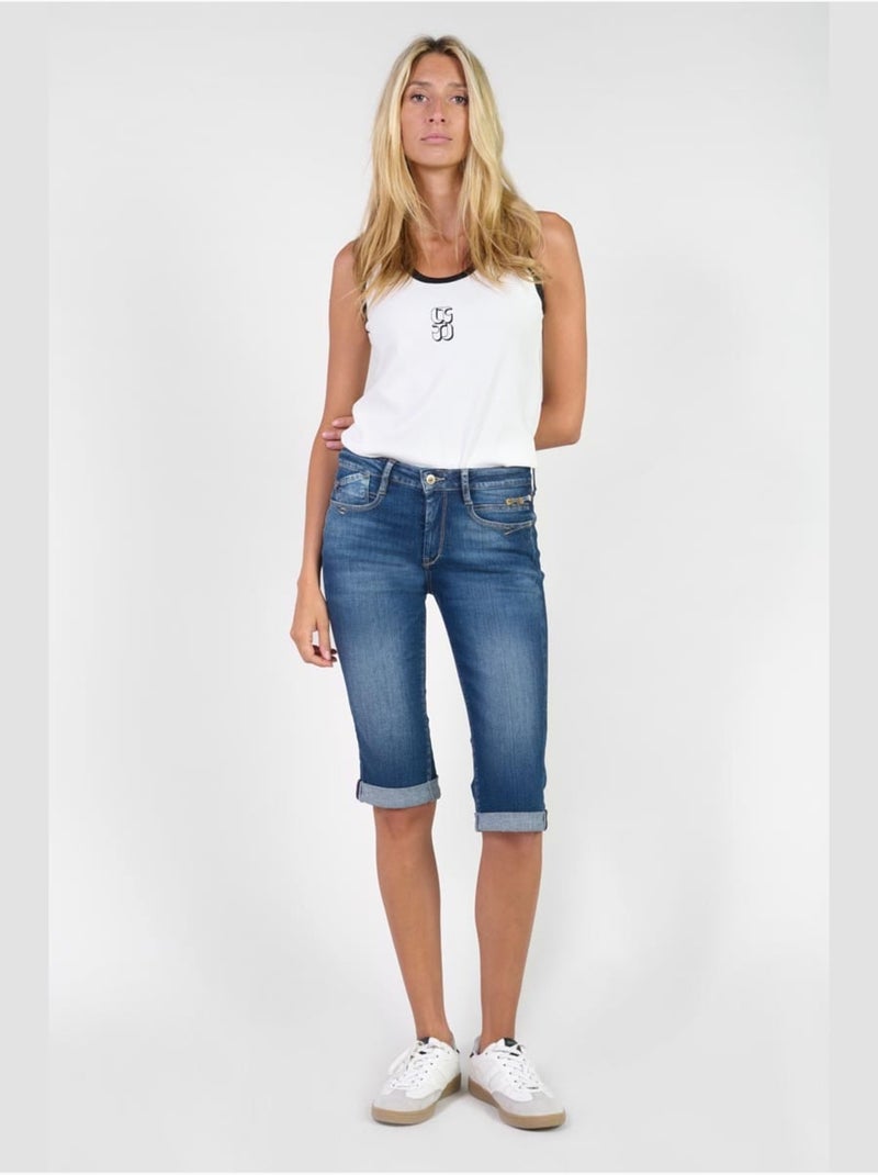 Pantalones capri de mezclilla PHIL Azul - Kiabi