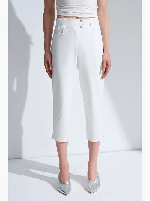 Pantalones capri de mujer de tiro alto y pernera ancha dilvin - Kiabi