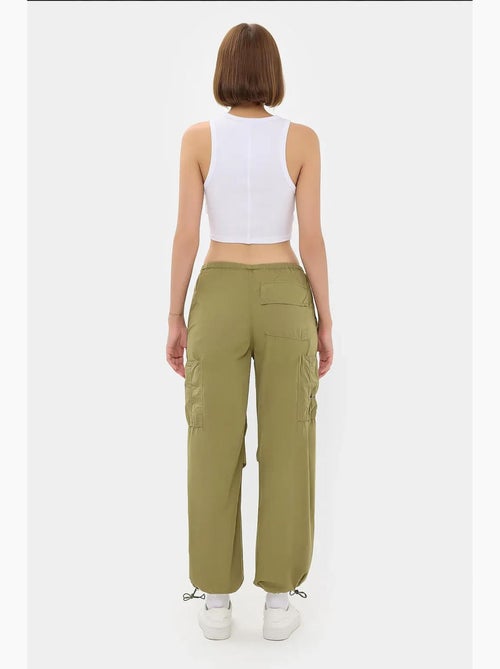 Pantalones cargo de tiro medio con cordón hiccup - Kiabi
