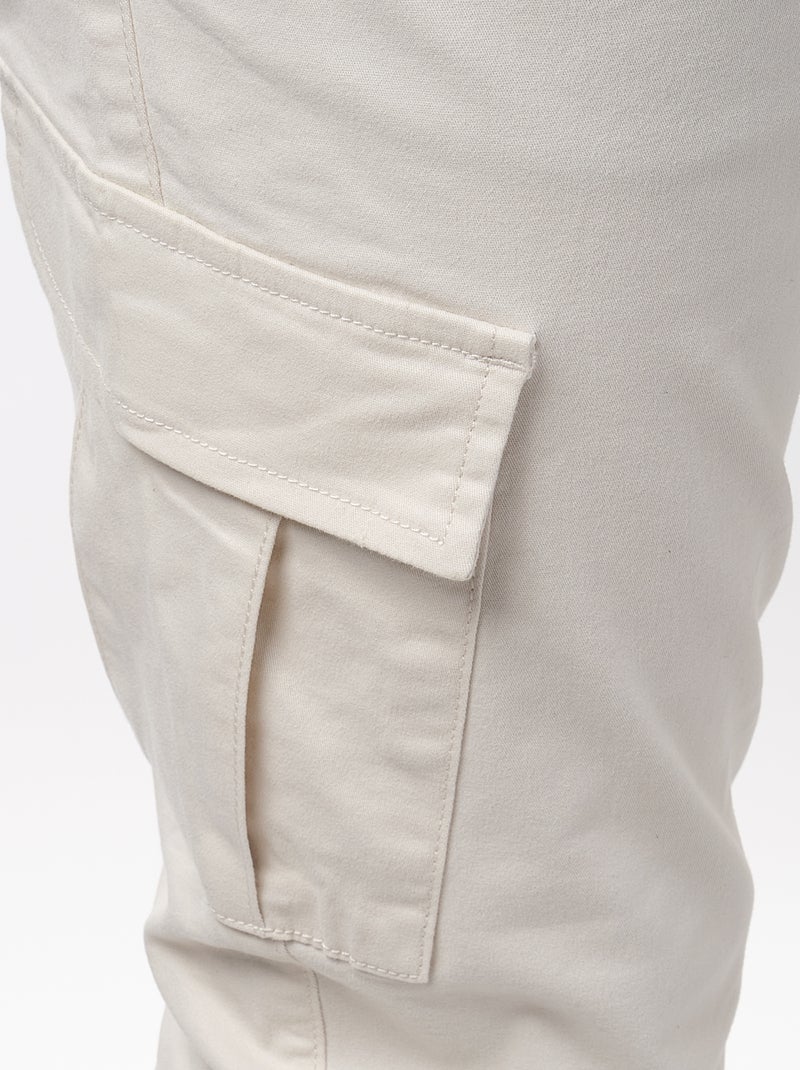 Pantalones cargo multibolsillos Crudo - Kiabi