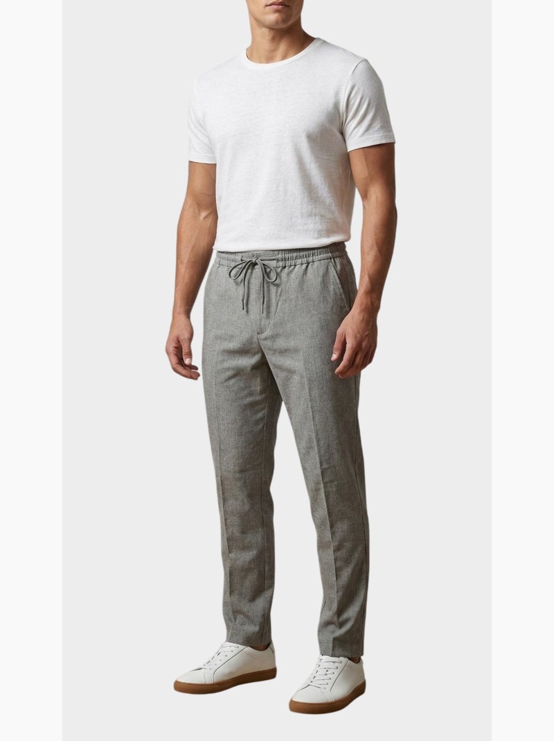 Pantalones casuales elegantes con cordón ajustable Caqui - Kiabi