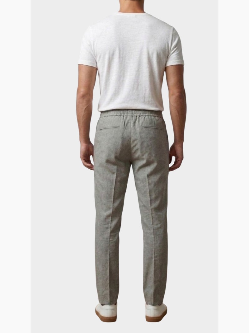 Pantalones casuales elegantes con cordón ajustable Caqui - Kiabi