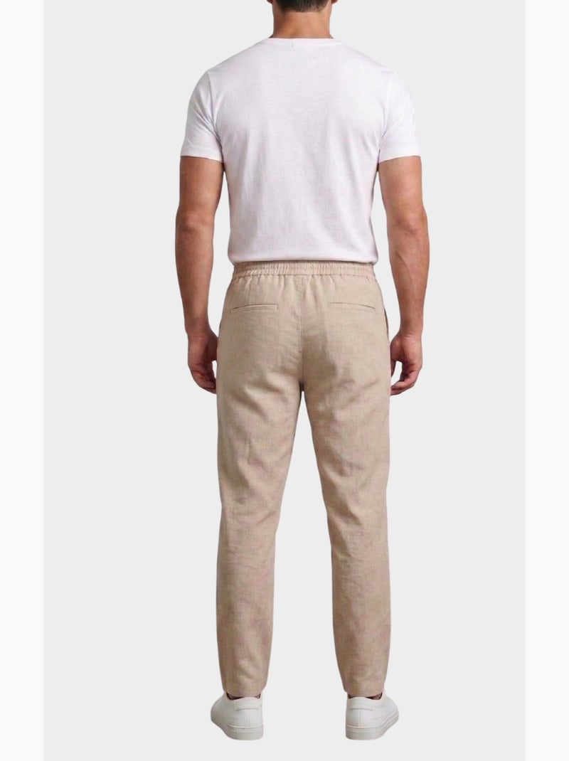 Pantalones casuales elegantes con cordón ajustable Marrón - Kiabi