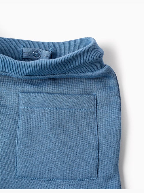 Pantalones Cepillados con Dos Bolsillos Cargo, Azul - Kiabi