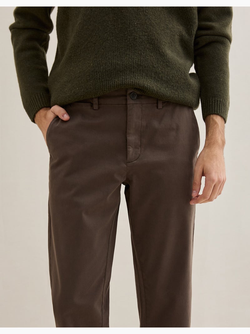 Pantalones chino slim, MO Fashion Marrón - Kiabi