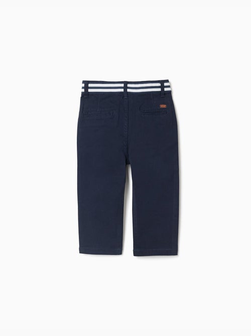 Pantalones chinos ajustados de sarga con cinta a rayas - Kiabi