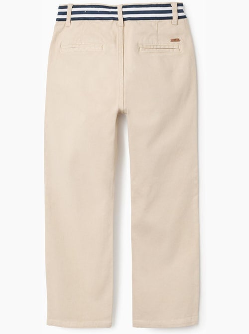 Pantalones chinos ajustados de sarga con cinta a rayas - Kiabi