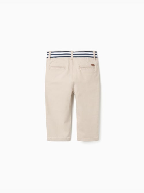 Pantalones chinos ajustados de sarga con cinta a rayas - Kiabi