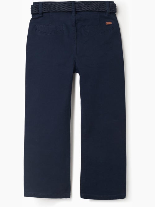Pantalones chinos ajustados de sarga con cinturón - Kiabi