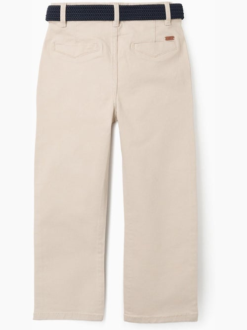 Pantalones chinos ajustados de sarga con cinturón - Kiabi
