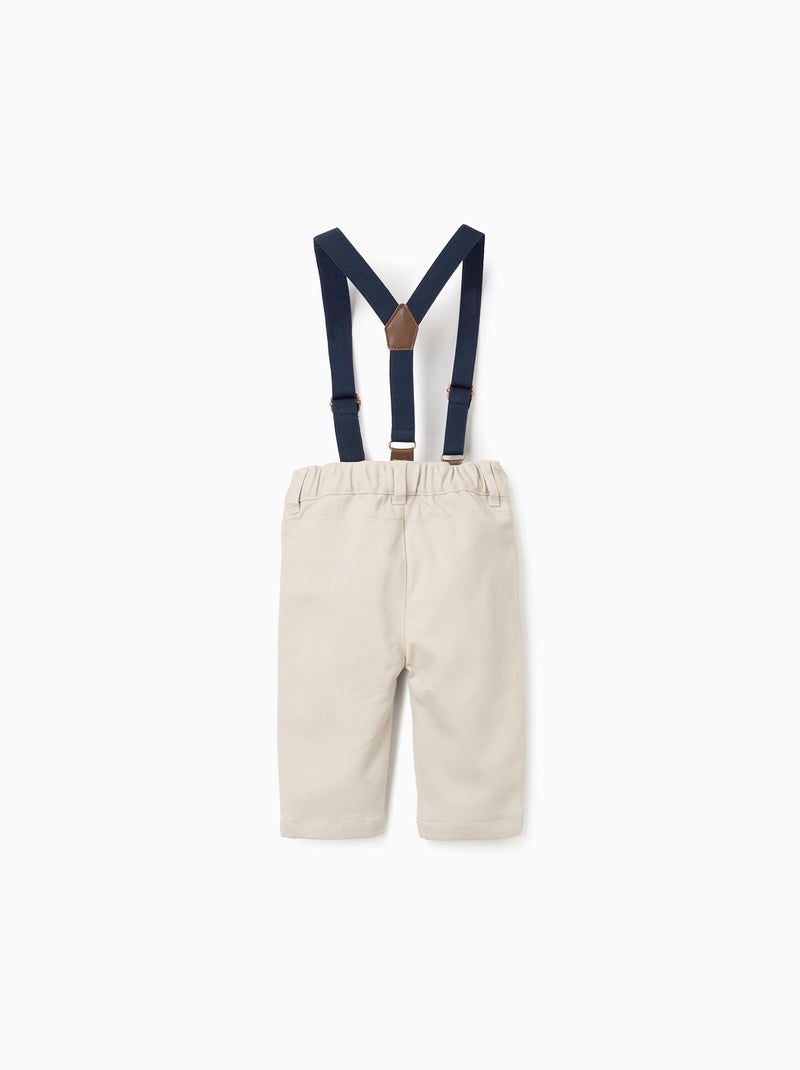Pantalones cómodos con tirantes Beige claro - Kiabi
