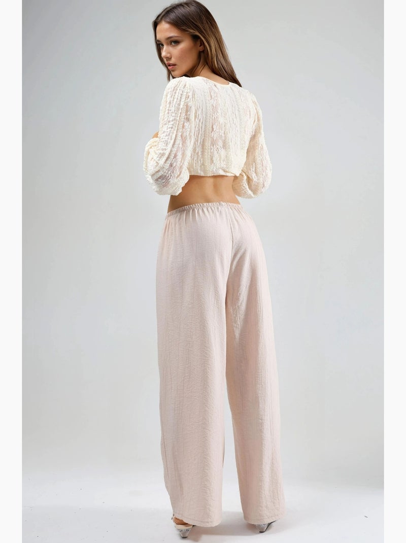 Pantalones con cintura elástica y detalle de lazo busem Arena - Kiabi