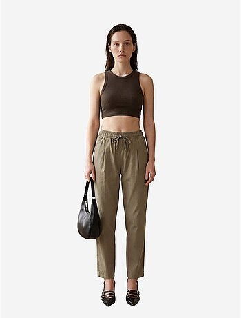 Pantalones con cordón ajustable en la cintura y bolsillo hasta el tobillo de my fashion