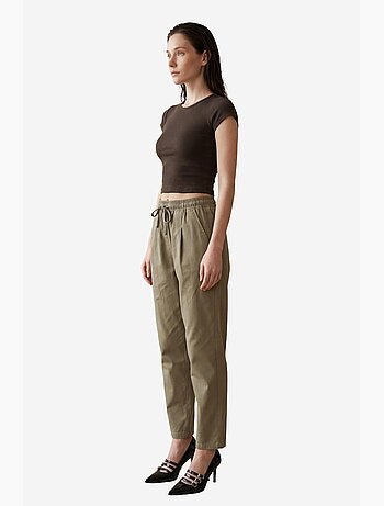 Pantalones con cordón ajustable en la cintura y bolsillo hasta el tobillo de my fashion