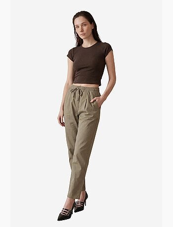Pantalones con cordón ajustable en la cintura y bolsillo hasta el tobillo de my fashion