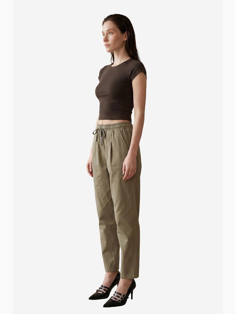 Pantalones con cordón ajustable en la cintura y bolsillo hasta el tobillo de my fashion Caqui - Kiabi
