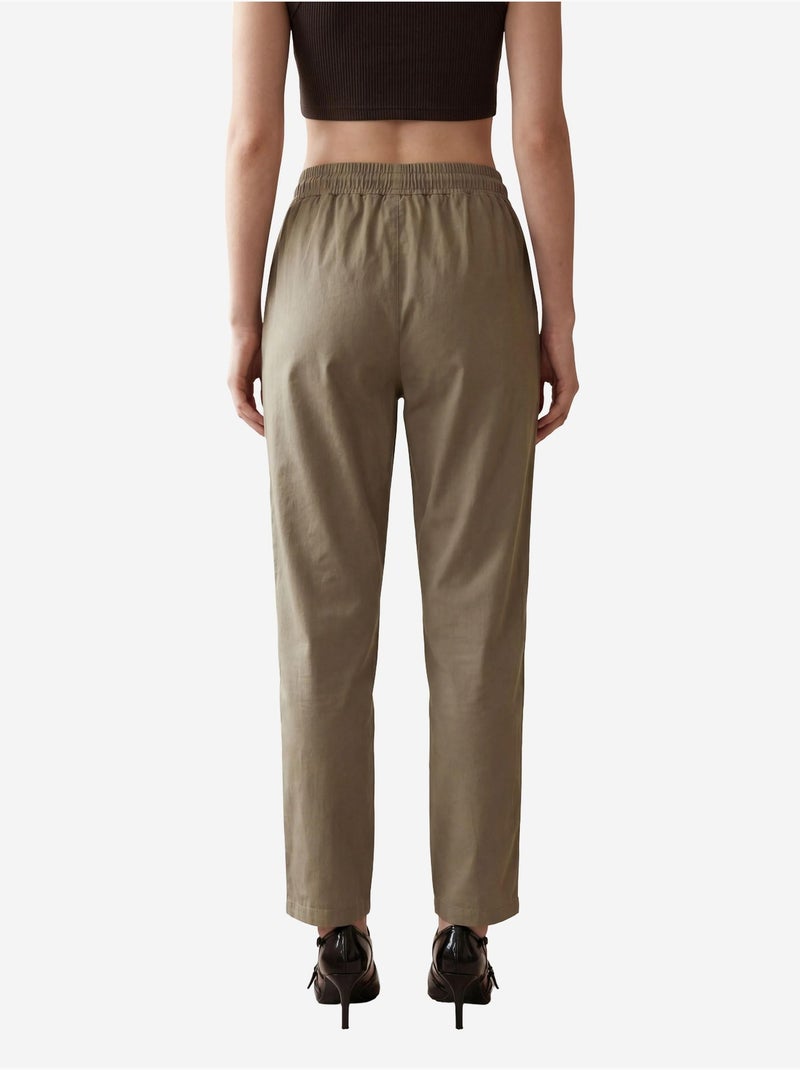 Pantalones con cordón ajustable en la cintura y bolsillo hasta el tobillo de my fashion Caqui - Kiabi