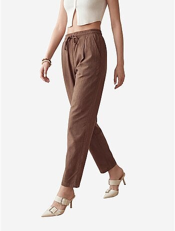 Pantalones con cordón ajustable en la cintura y bolsillo hasta el tobillo de my fashion