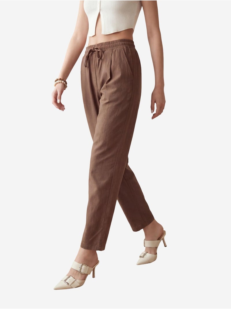 Pantalones con cordón ajustable en la cintura y bolsillo hasta el tobillo de my fashion Marrón chocolate - Kiabi