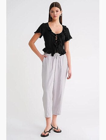 Pantalones con cordón y corte pitillo mixray