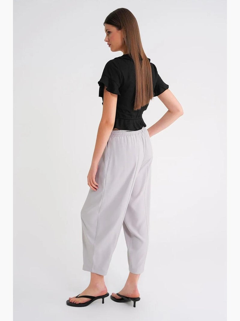 Pantalones con cordón y corte pitillo mixray Blanco roto - Kiabi