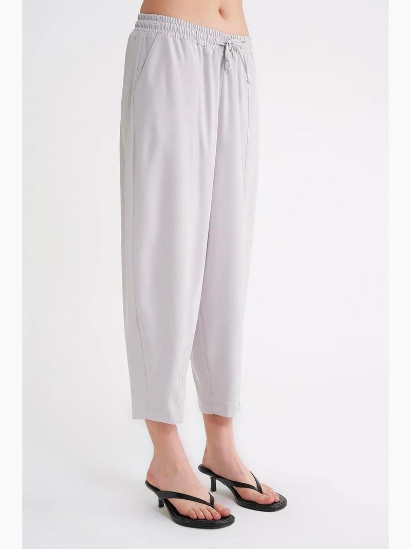 Pantalones con cordón y corte pitillo mixray Blanco roto - Kiabi