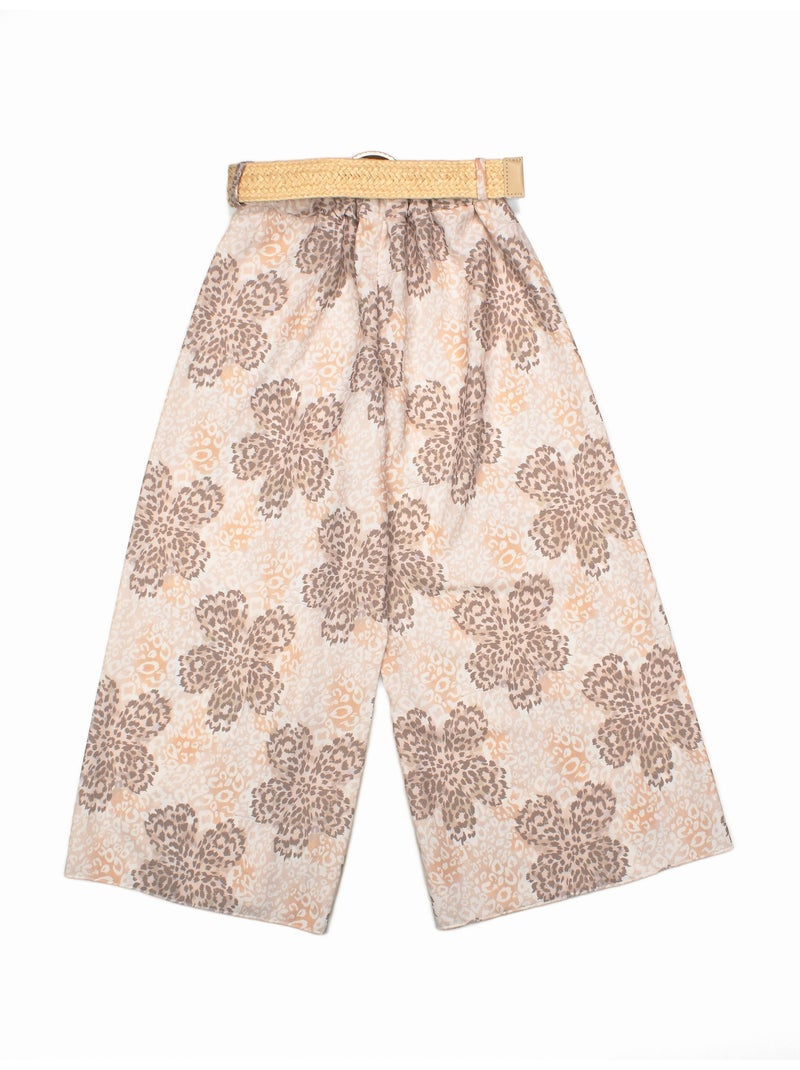 Pantalones con hebilla dorada - Kids Star Crema - Kiabi