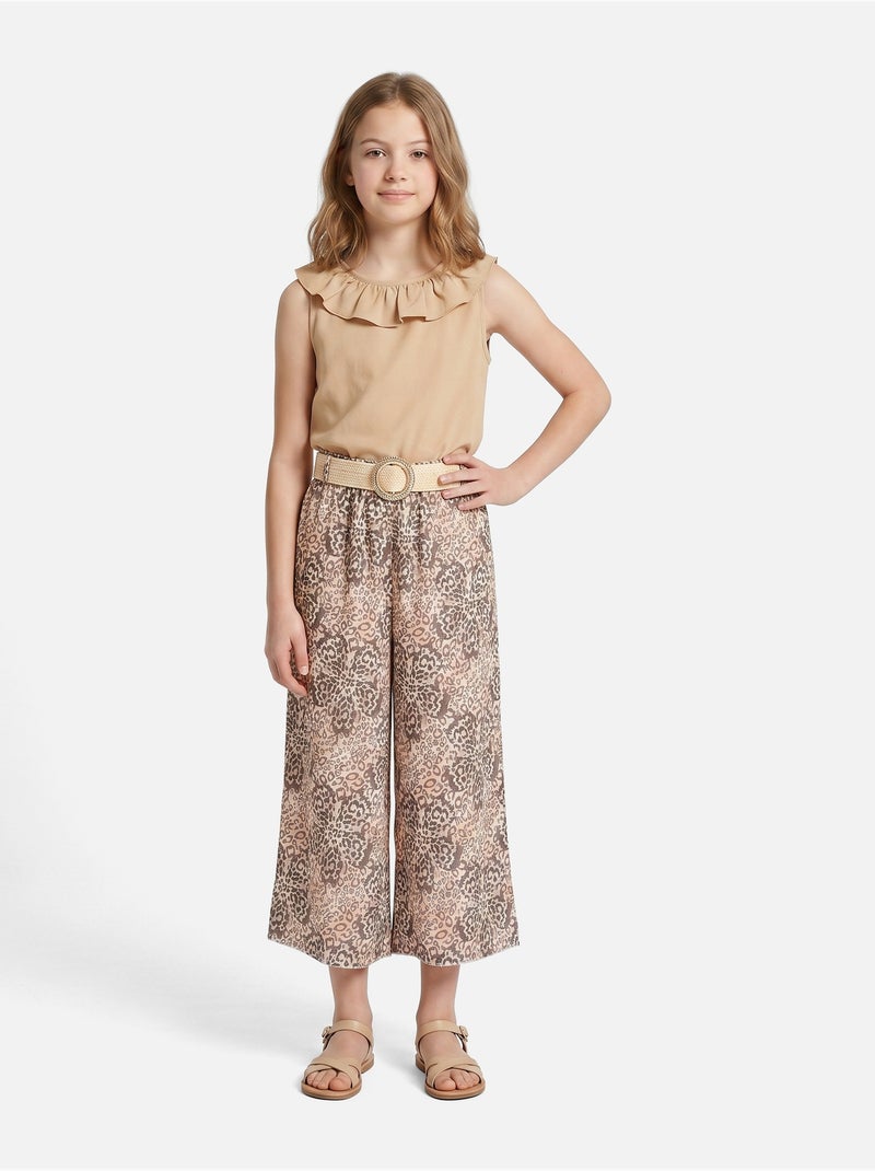 Pantalones con hebilla dorada - Kids Star Marrón - Kiabi