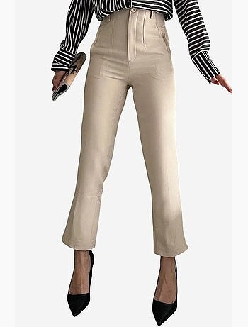 Pantalones confeccionados de talle alto con pliegues my fashion