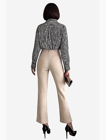 Pantalones confeccionados de talle alto con pliegues my fashion