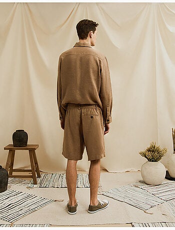 Pantalones cortos 100% lino, MO Fashion