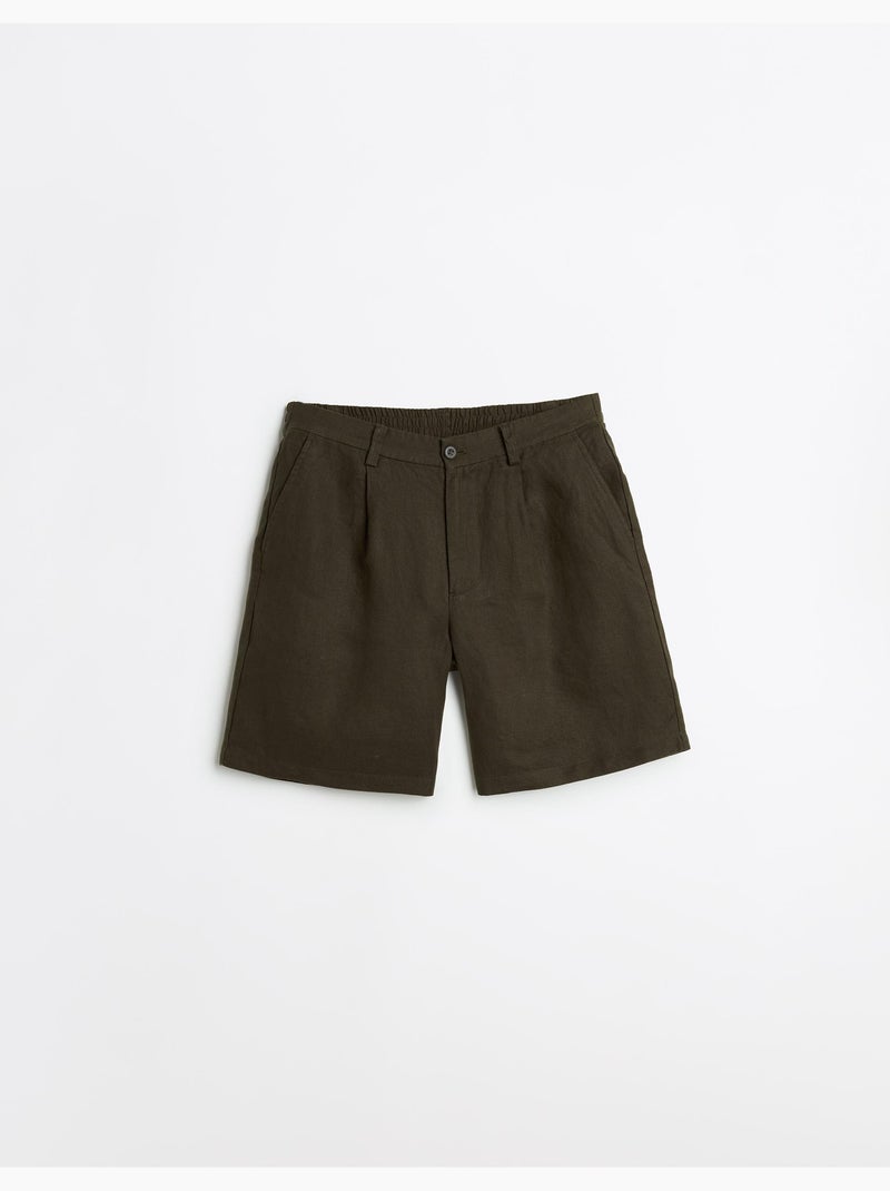 Pantalones cortos 100% lino, MO Fashion Verde - Kiabi